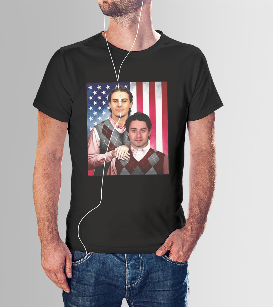 Jack Quinn Hughes USA Hockey Step Brothers American Flag T-Shirt