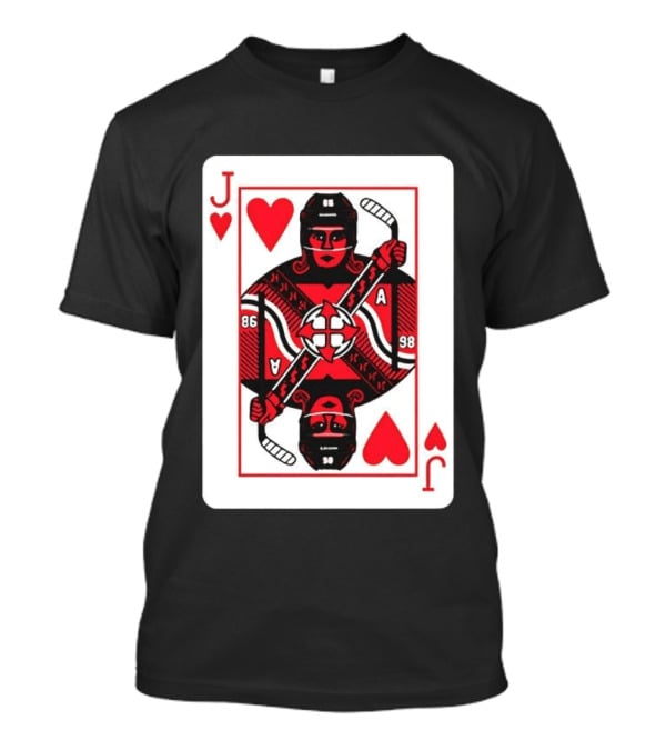 Jack Hughes Playing Card Hockey Jersey 86 Jack Of Hearts Ace T-Shirt