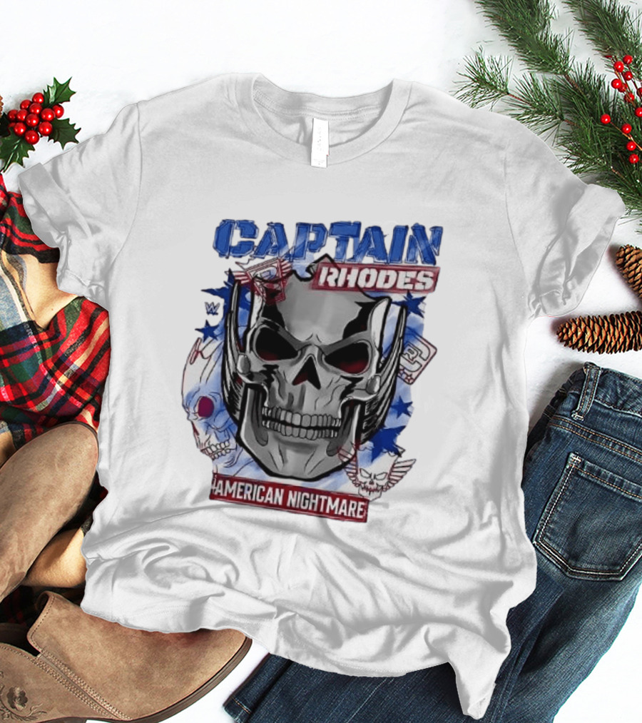 Captain Rhodes American Nightmare Skull WWE 2026 T-Shirt