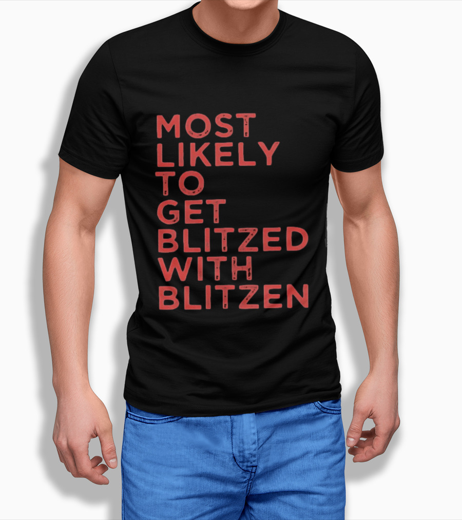 Most Likely To Get Blitzed With Blitzen Christmas T-Shirt