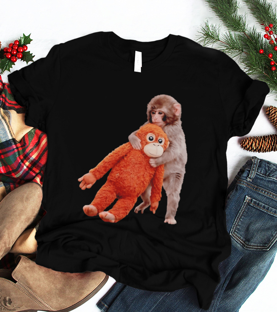 Punch Monkey Panchi Kun Stuffed Toy Hugging Cute Baby Monkey T-Shirt