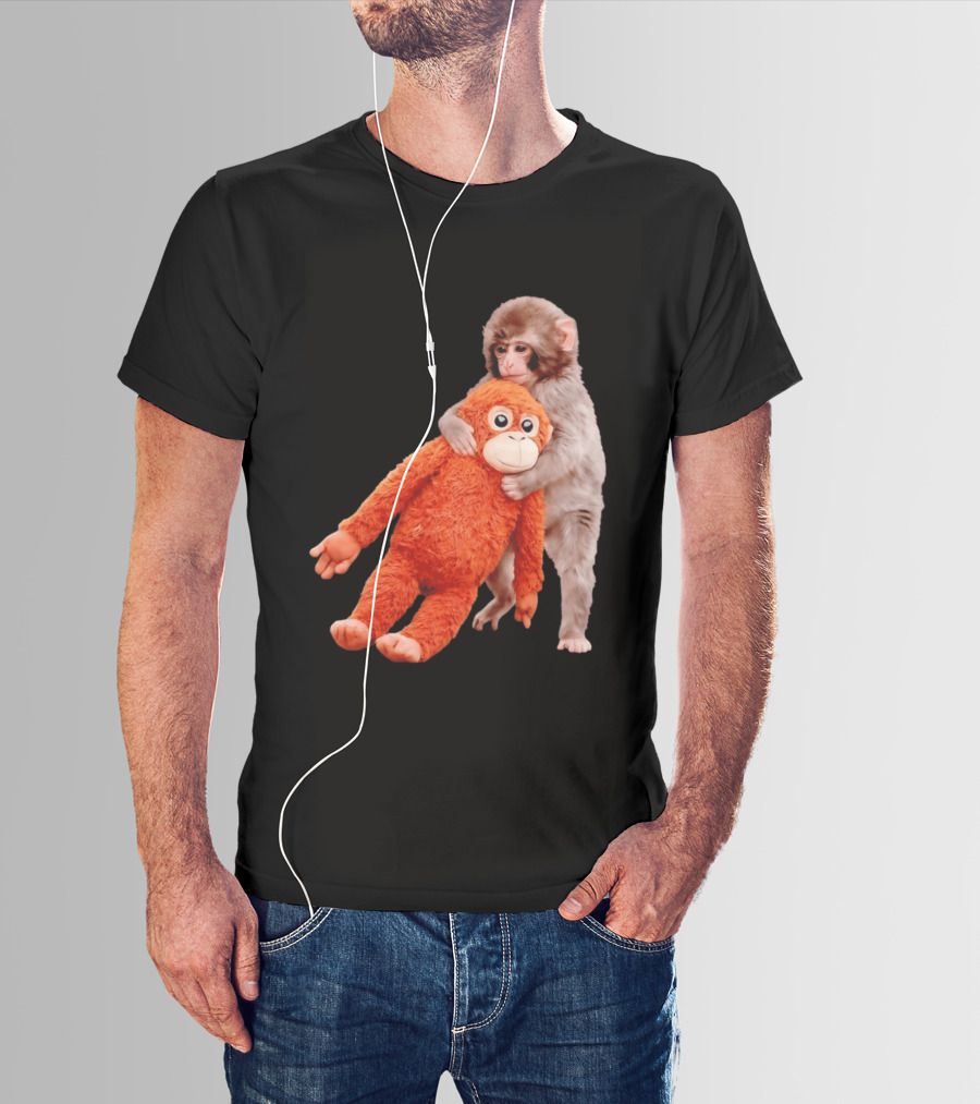 Punch Monkey Panchi Kun Stuffed Toy Hugging Cute Baby Monkey T-Shirt