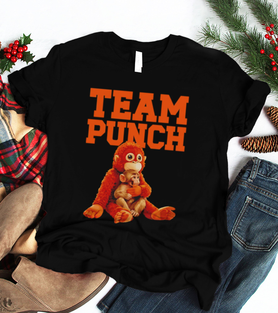 Team Punch Monkey Duo 2026 Vibrant Orange Characters T-Shirt