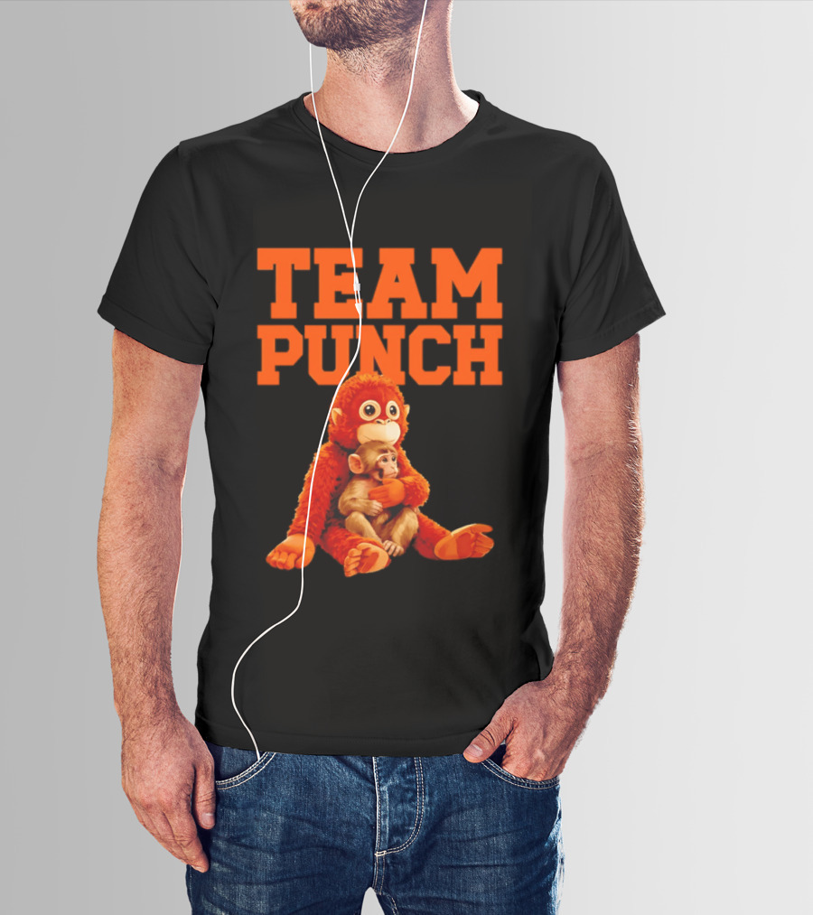 Team Punch Monkey Duo 2026 Vibrant Orange Characters T-Shirt