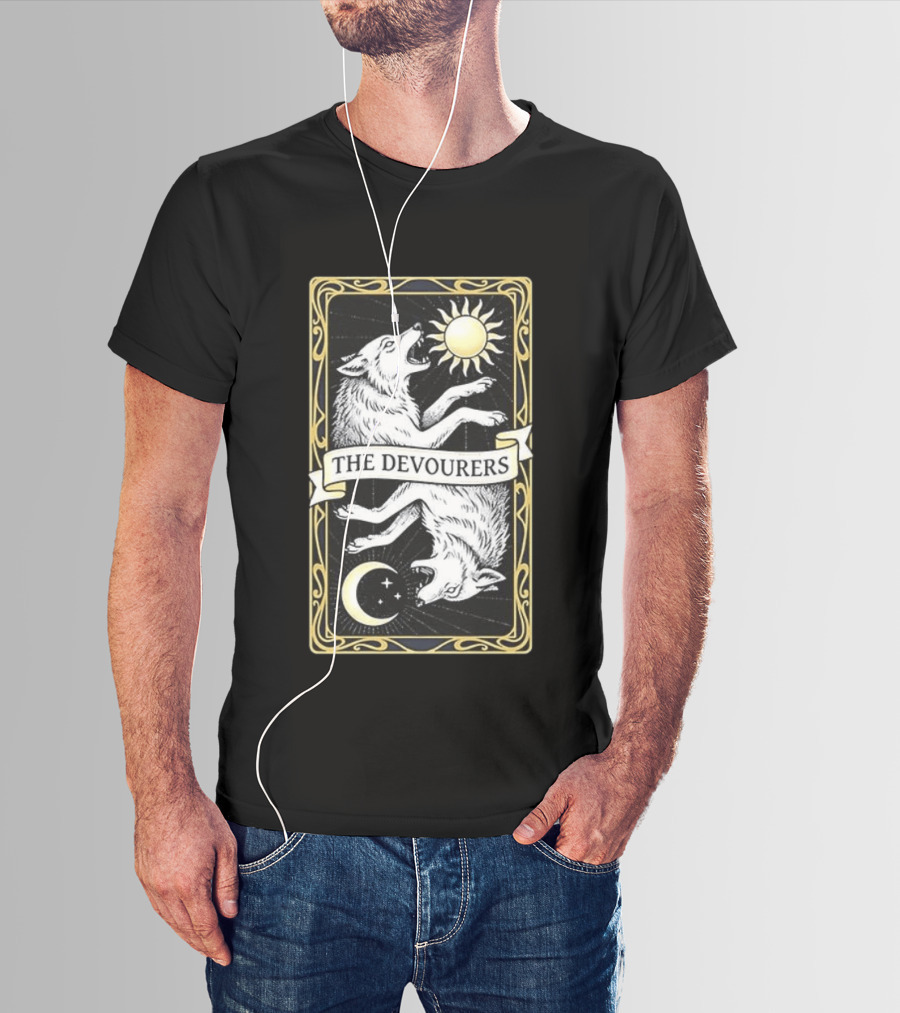 Skoll And Hati Norse Mythology Tarot Card Sun And Moon Wolves The Devourers T-Shirt
