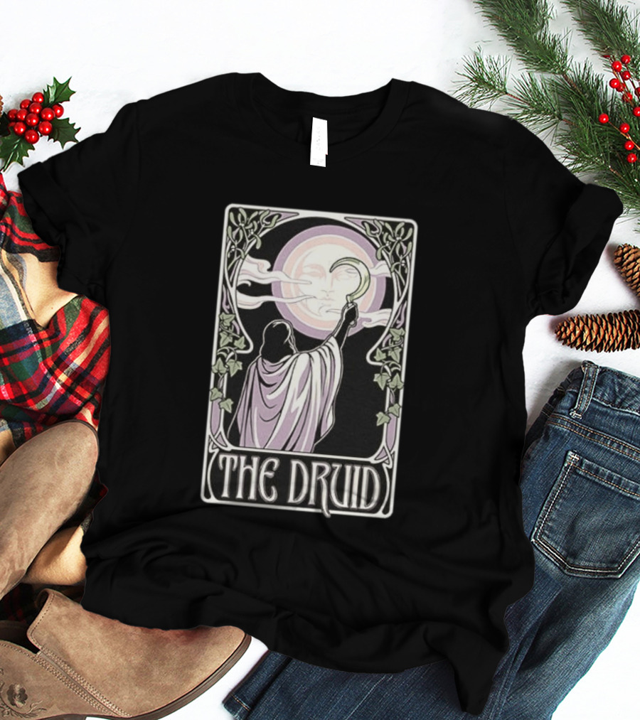 The Druid Tarot Card Moon And Sickle Mystical T-Shirt