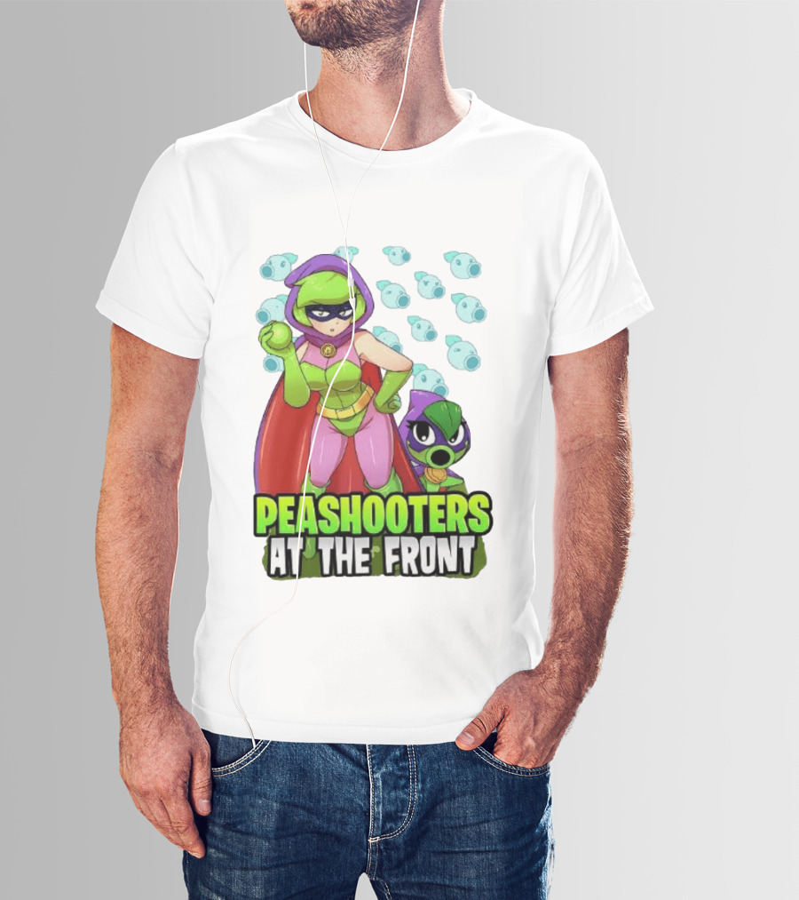 Peashooters At The Front Superhero Style Action Adventure T-Shirt