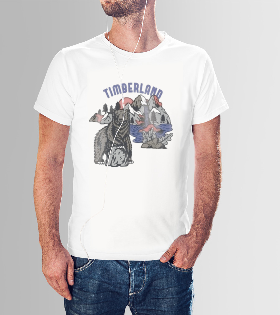 Timberland Bear Mountains And Sunset T-Shirt