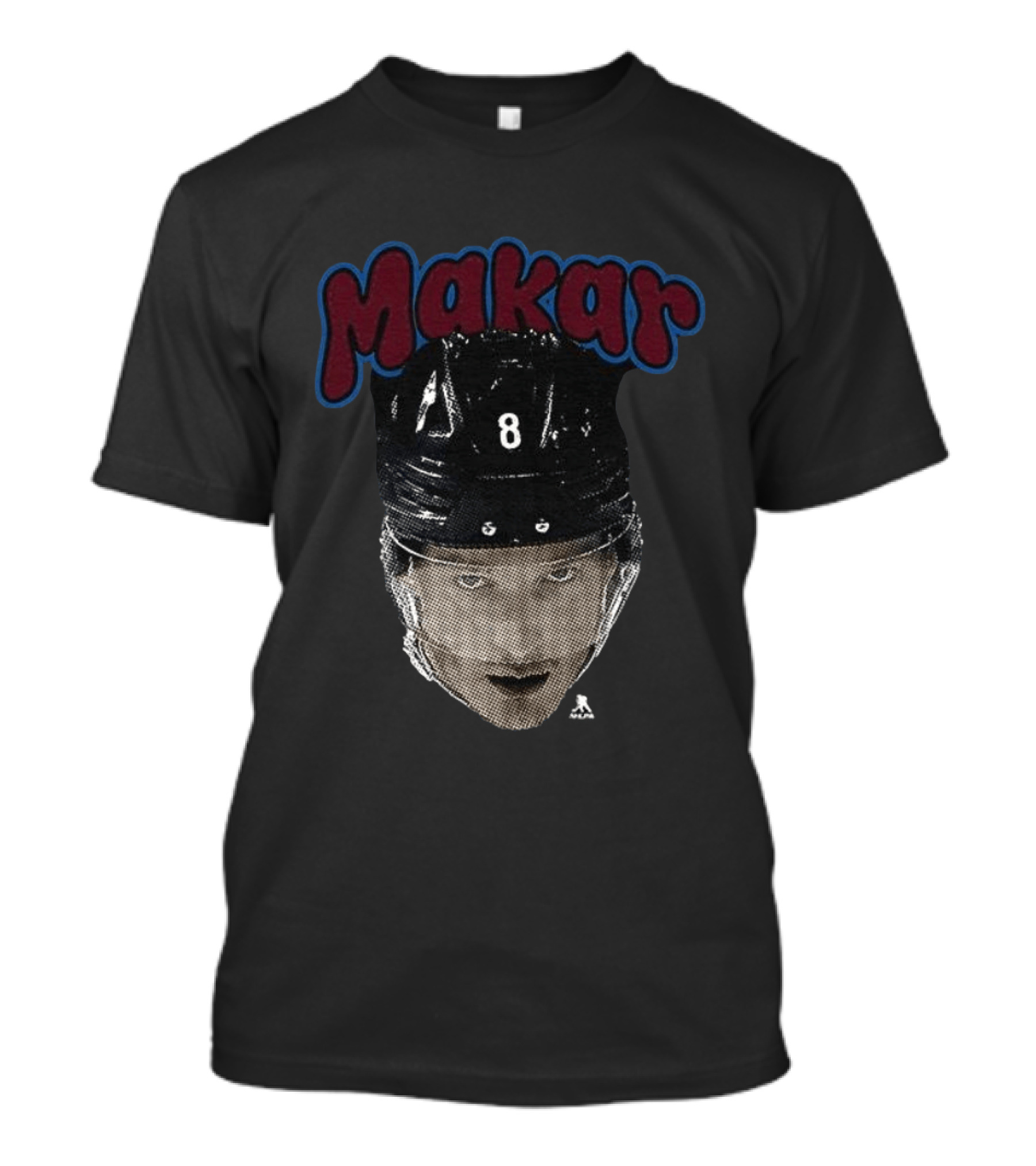 Cale Makar 8 Big Face Colorado Avalanche Hockey T-Shirt