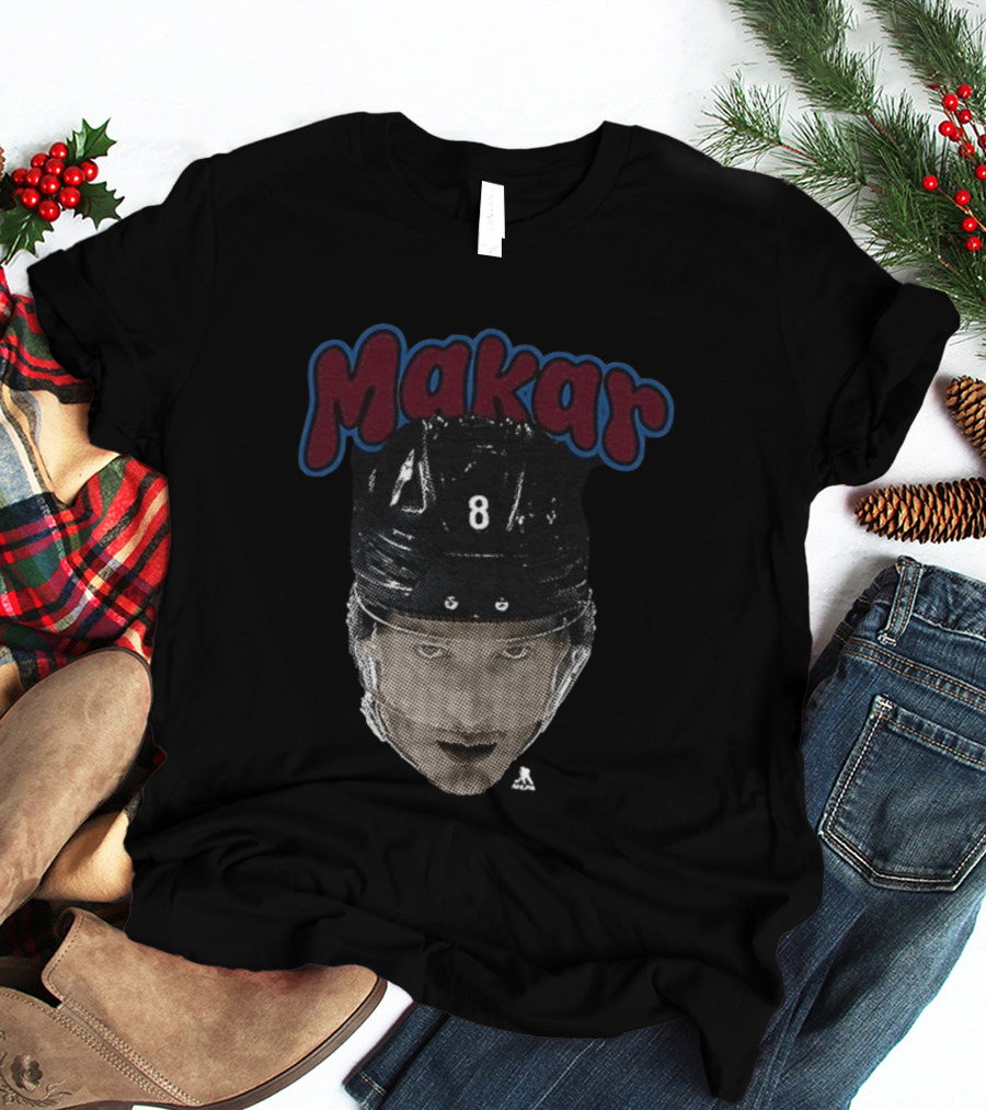 Cale Makar 8 Big Face Colorado Avalanche Hockey T-Shirt