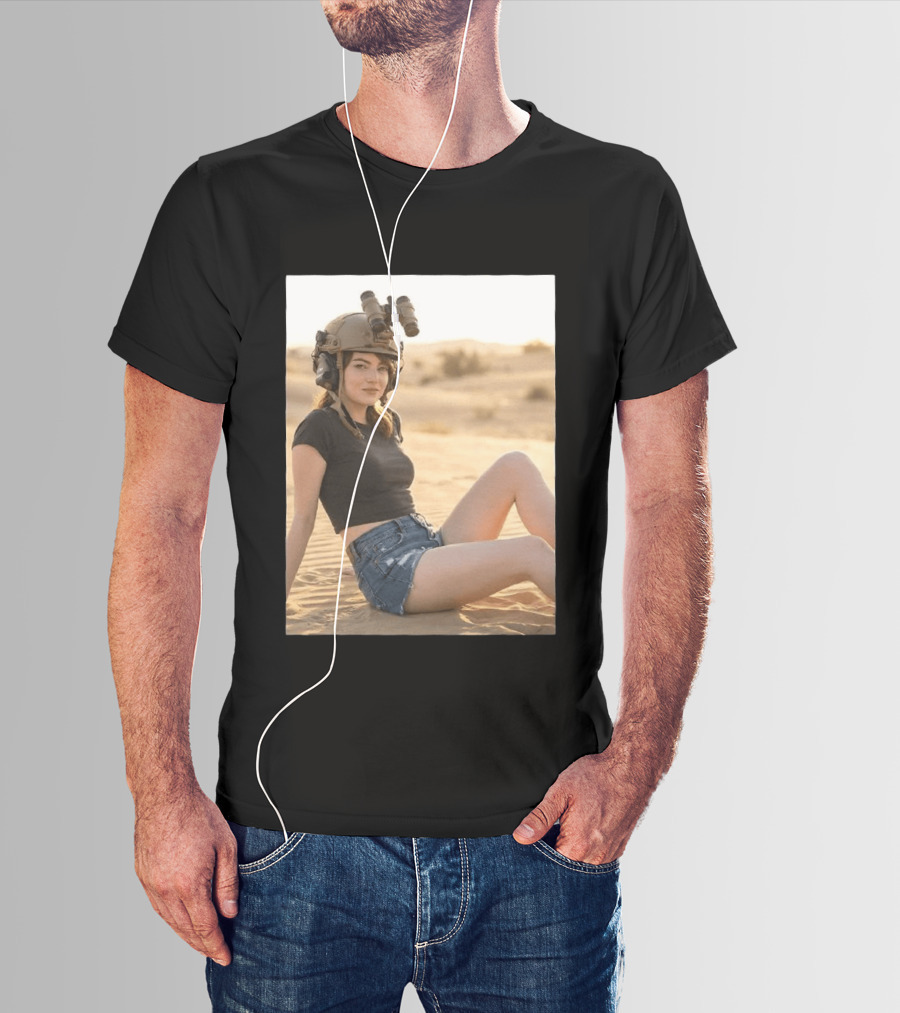 Emma Stone Desert Night Vision Helmet Adventure T-Shirt