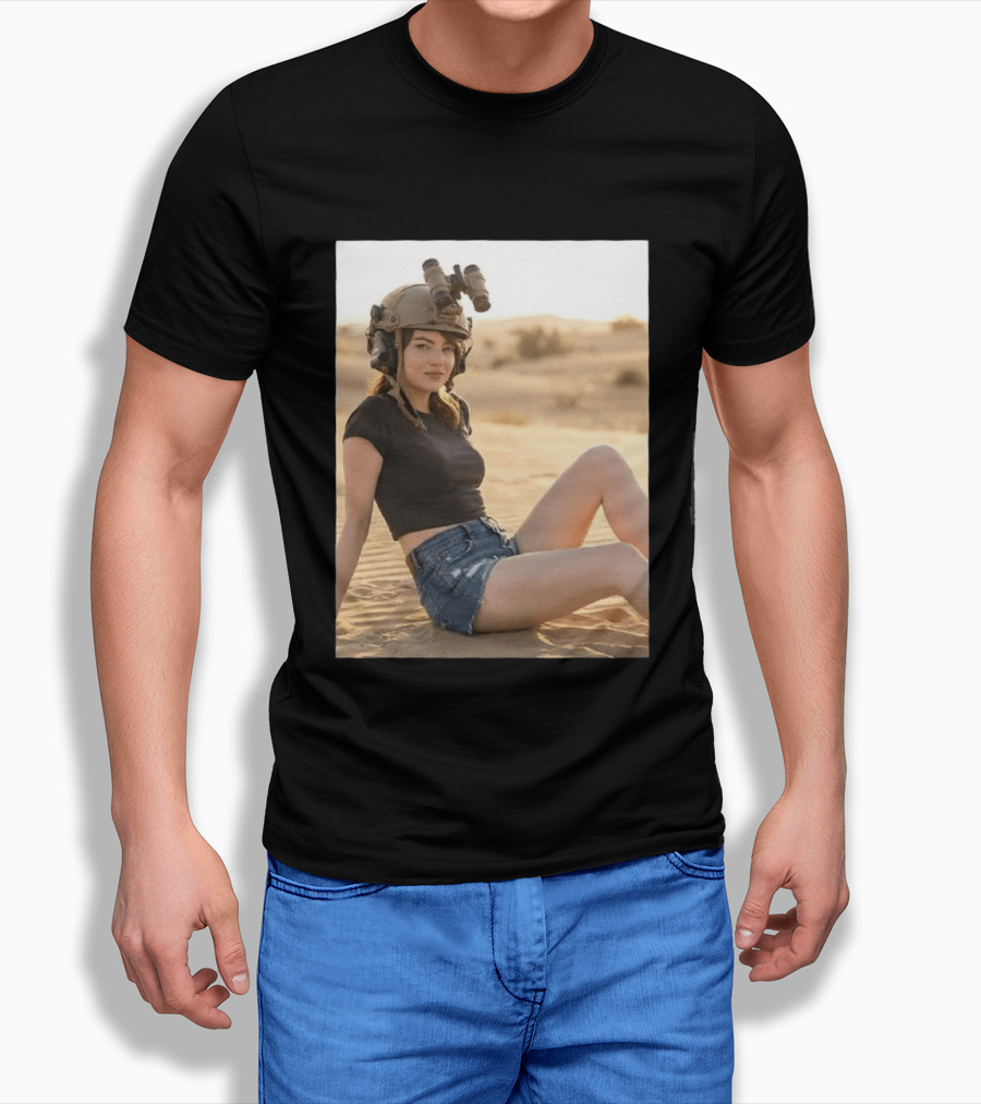 Emma Stone Desert Night Vision Helmet Adventure T-Shirt