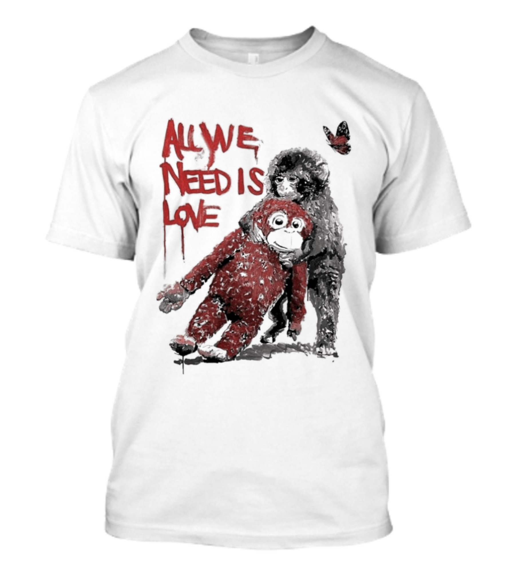 All We Need Is Love Baby Monkey Punch Ikea Doll Japan Zoo T-Shirt