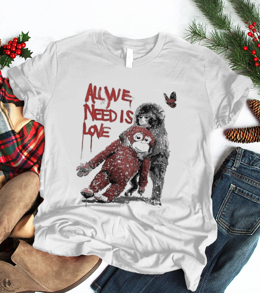 All We Need Is Love Baby Monkey Punch Ikea Doll Japan Zoo T-Shirt