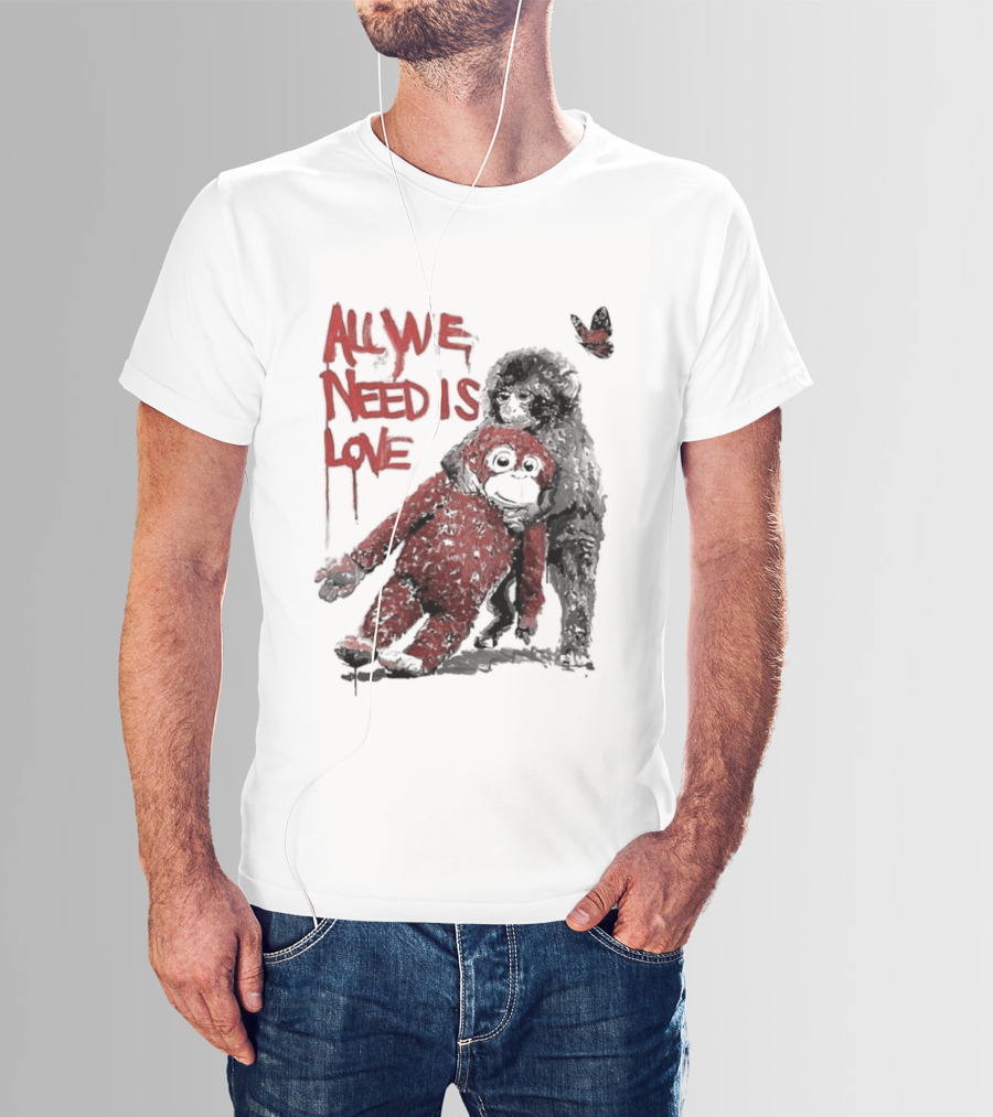 All We Need Is Love Baby Monkey Punch Ikea Doll Japan Zoo T-Shirt