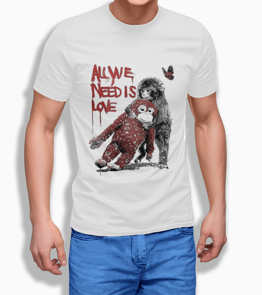 All We Need Is Love Baby Monkey Punch Ikea Doll Japan Zoo T-Shirt