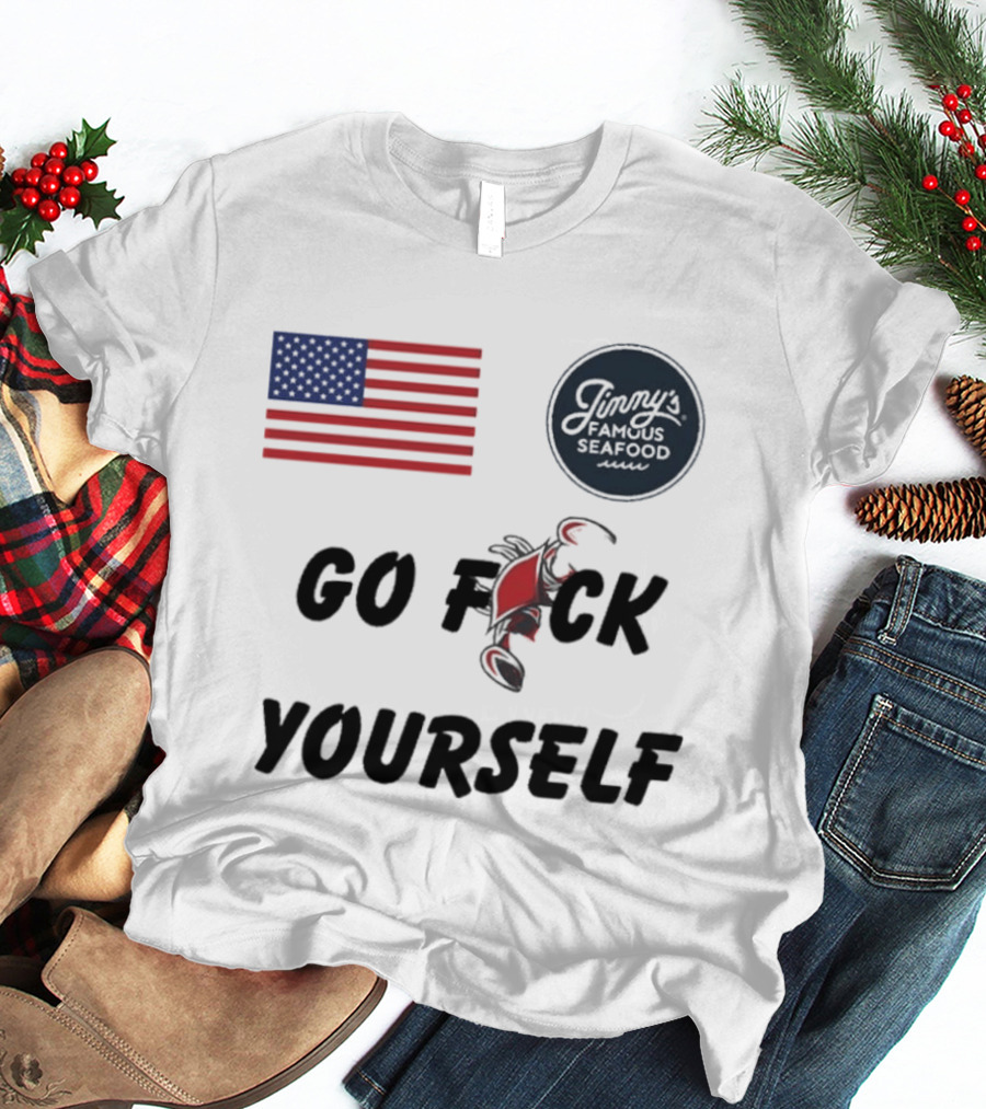 Jimmys Seafood Go F Yourself Crab American Flag T-Shirt