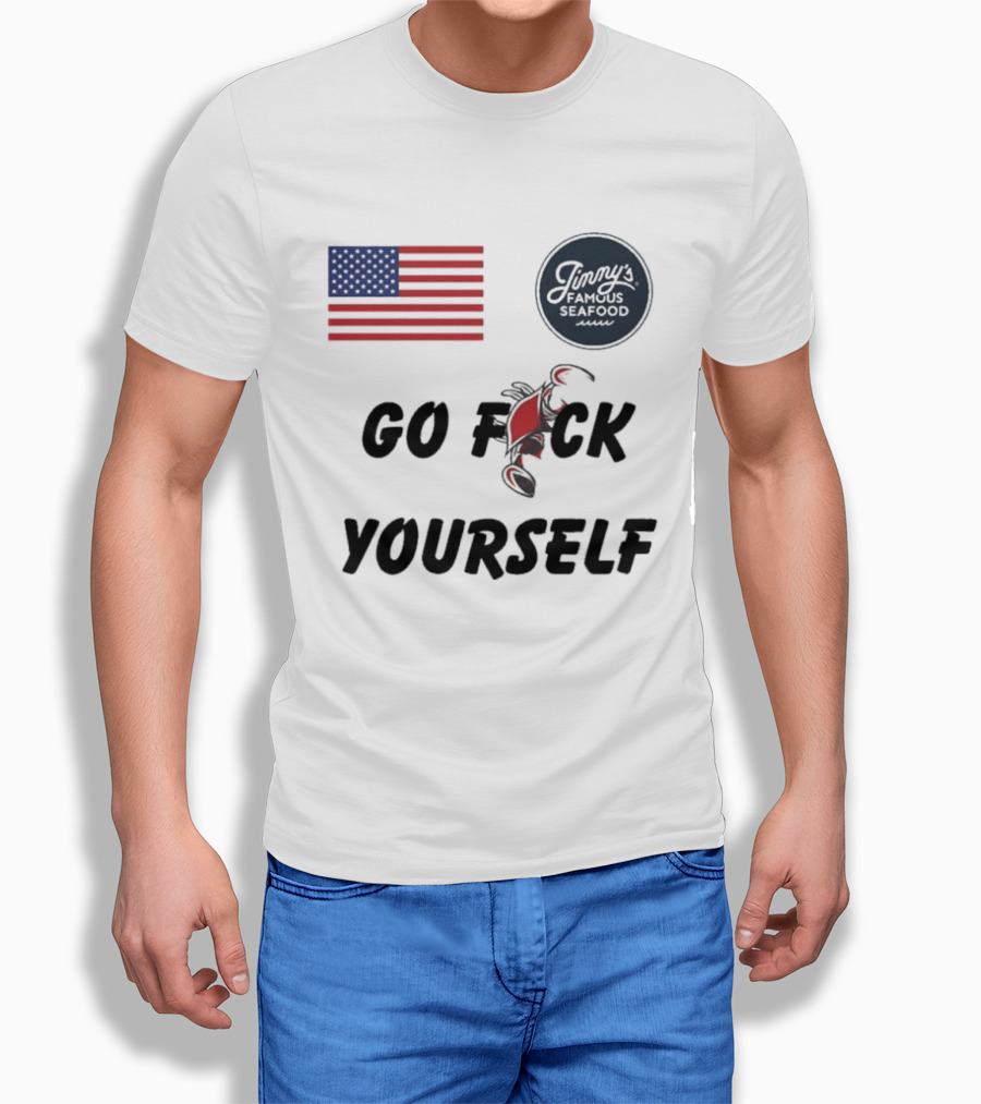 Jimmys Seafood Go F Yourself Crab American Flag T-Shirt