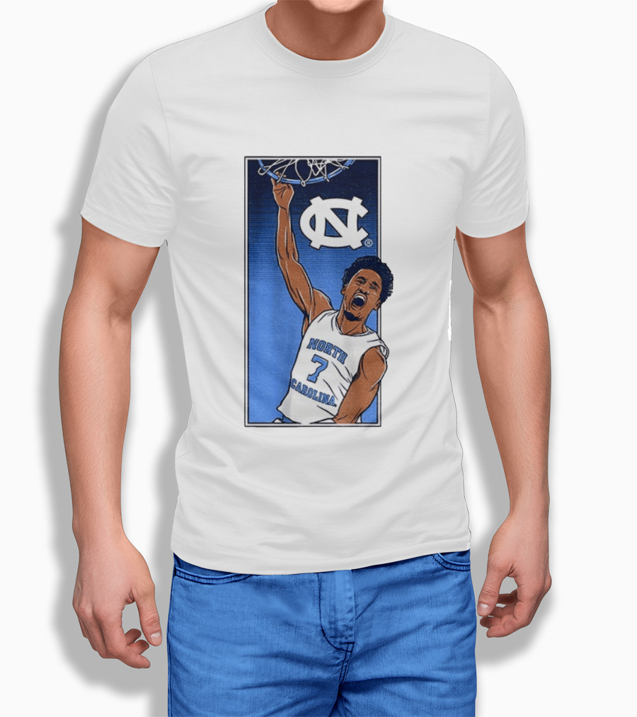 North Carolina Tar Heels Seth Trimble Basketball Dunk T-Shirt