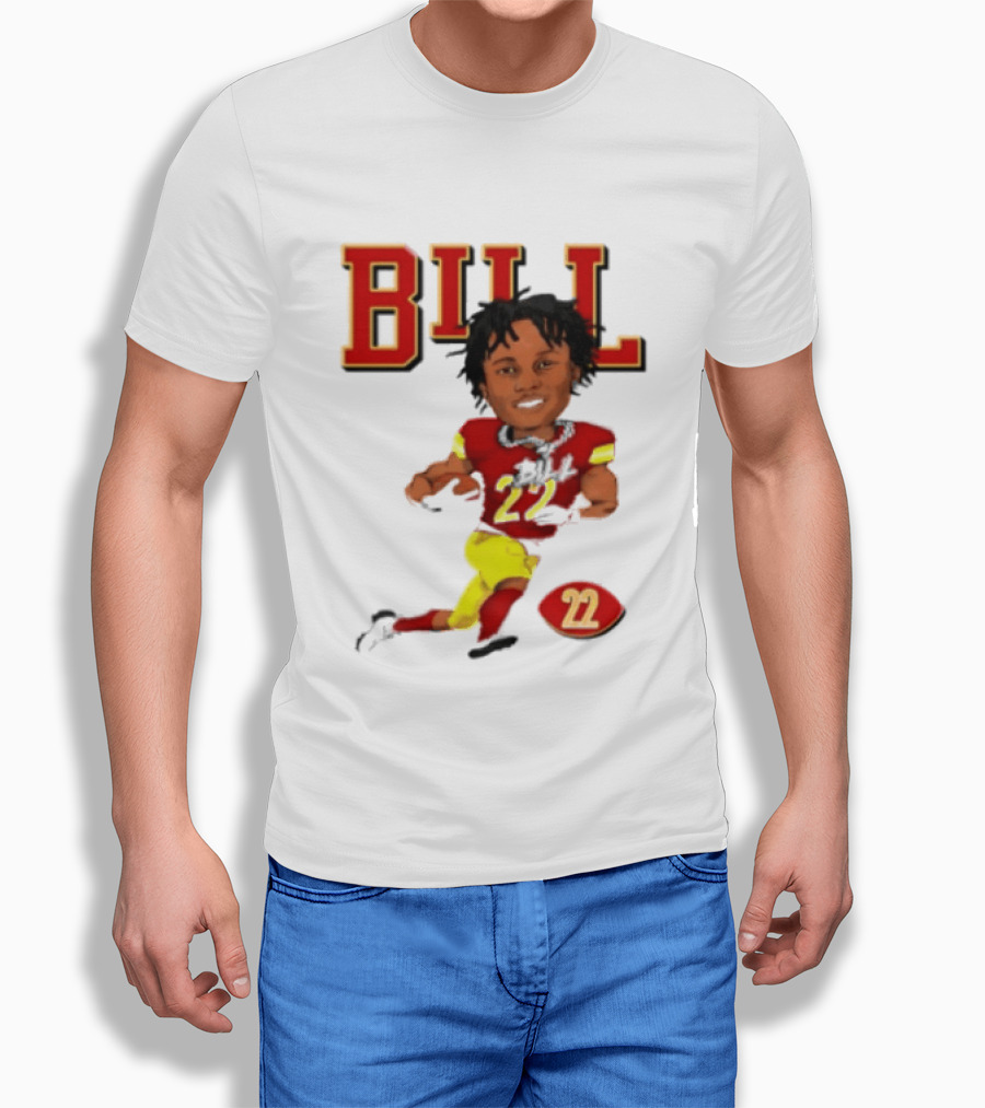 Original Bill 22 Washington Commanders Cartoon Football Player T-Shirt