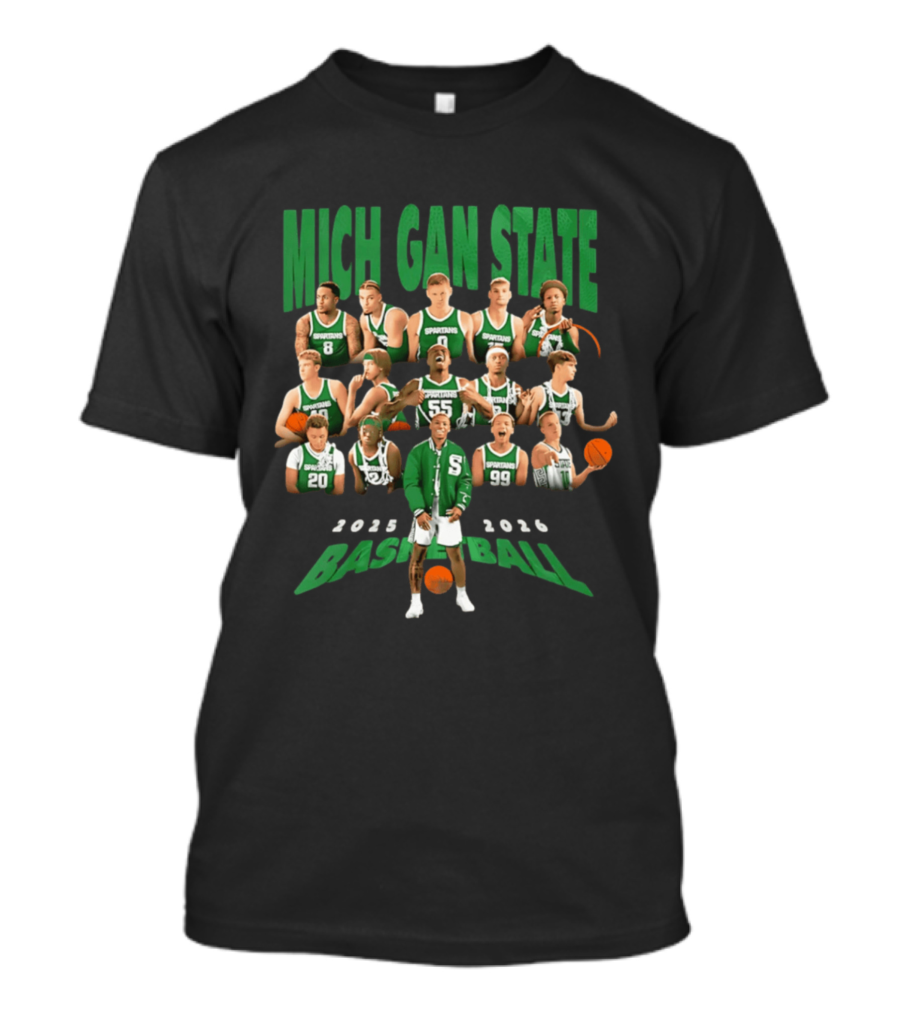 Michigan State Spartans Basketball 2025 2026 Players Team T-Shirt