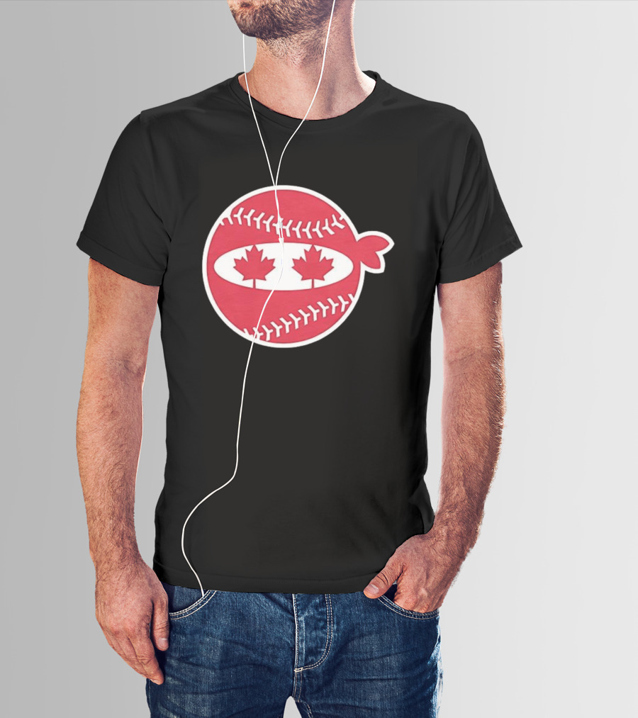 Canada Baseball Maple Leaf Ninja Pitching T-Shirt