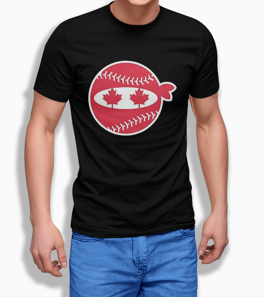 Canada Baseball Maple Leaf Ninja Pitching T-Shirt