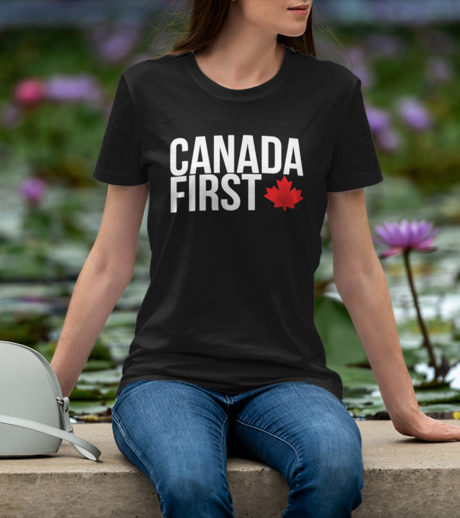 Canada First Baseball Red Maple Leaf T-Shirt