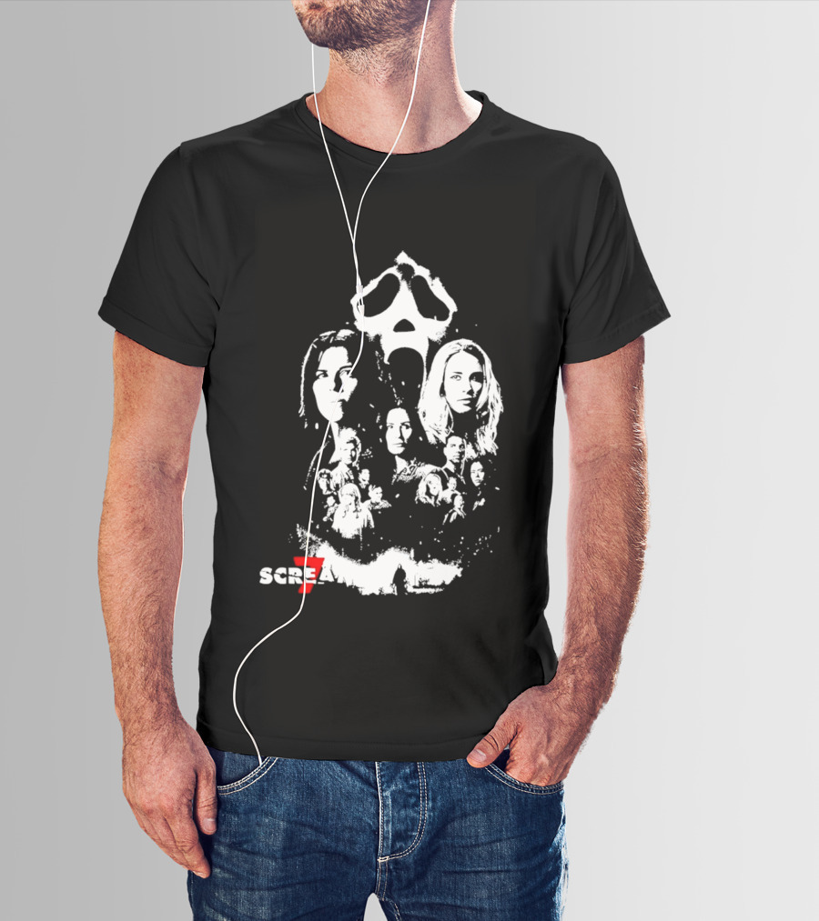 Scream 7 Cinemark Ghostface Mask Faces T-Shirt