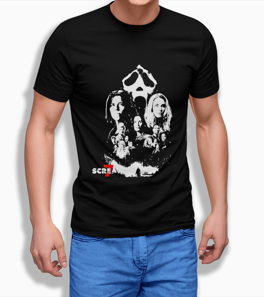 Scream 7 Cinemark Ghostface Mask Faces T-Shirt