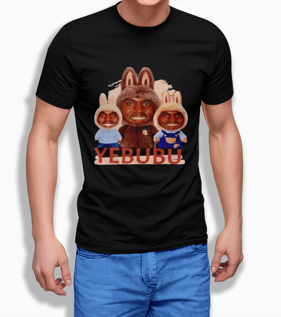 Yebubu Kanye West X Labubu Bunny Costume Trio T-Shirt