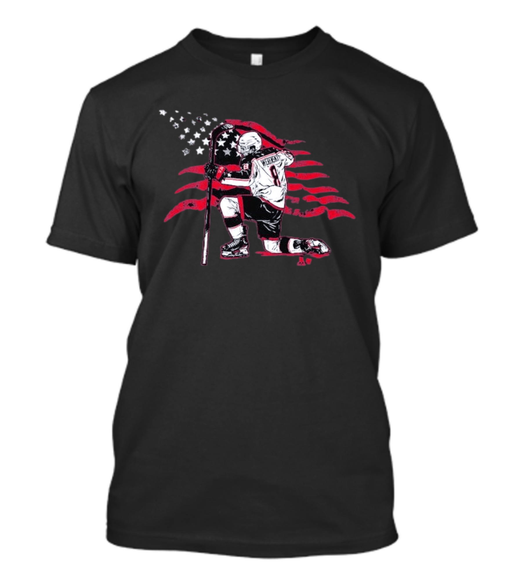 Columbus Hockey Zach Werenski Stars Stripes Number 8 Image T-Shirt