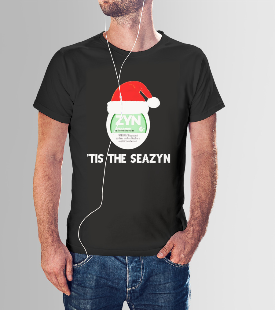 Zyn Spearmint Christmas Tis The Seazyn With Santa Hat T-Shirt