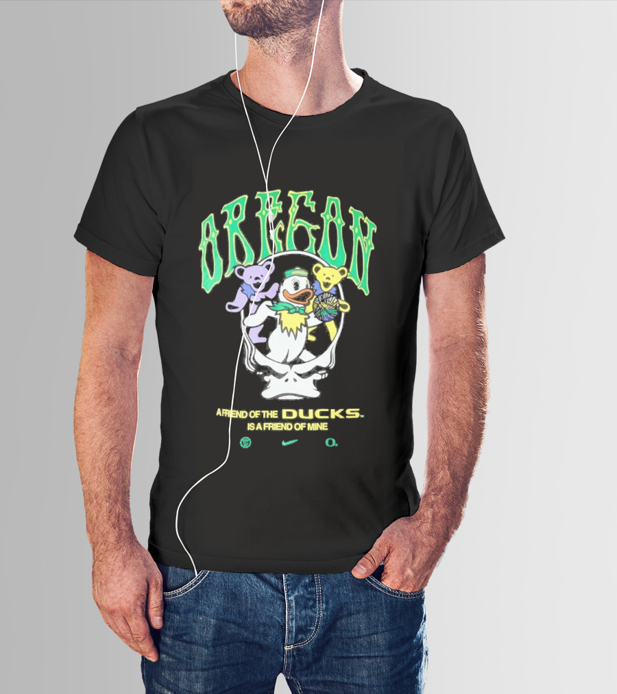 Oregon Ducks Grateful Dead Bears Collaboration Nike T-Shirt