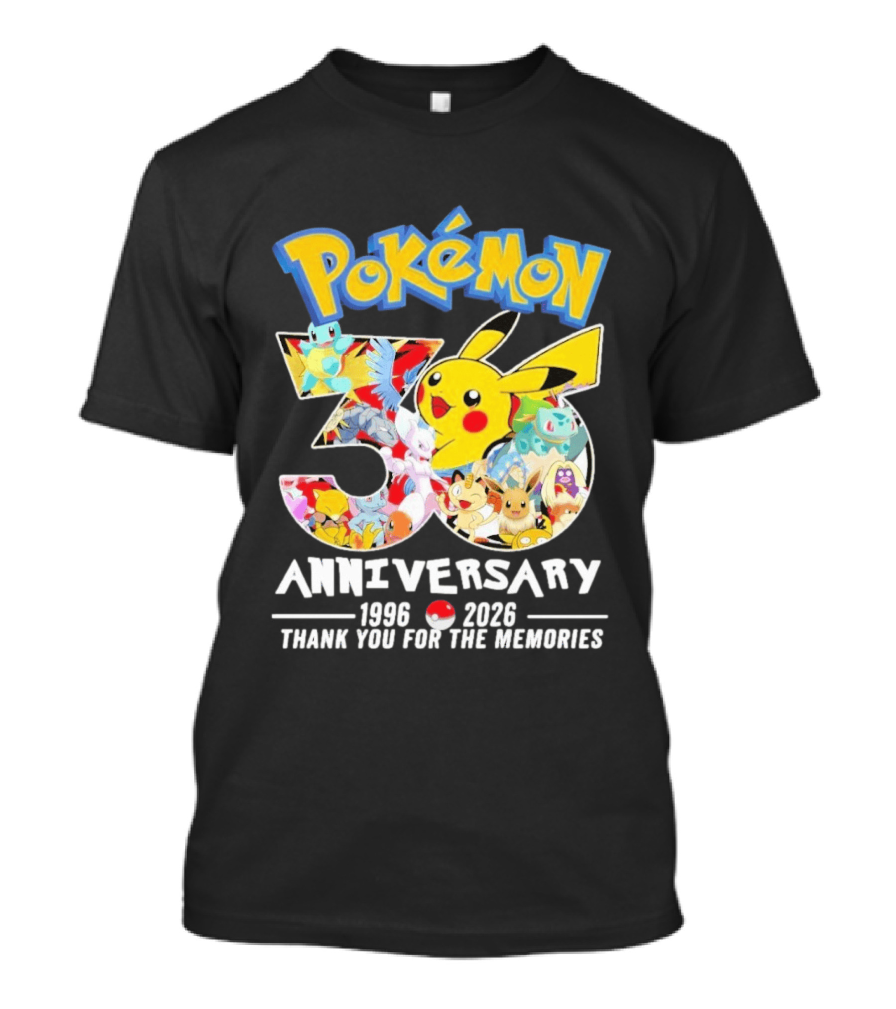 Pokémon 30th Anniversary 1996 2026 Thank You For The Memories T-Shirt