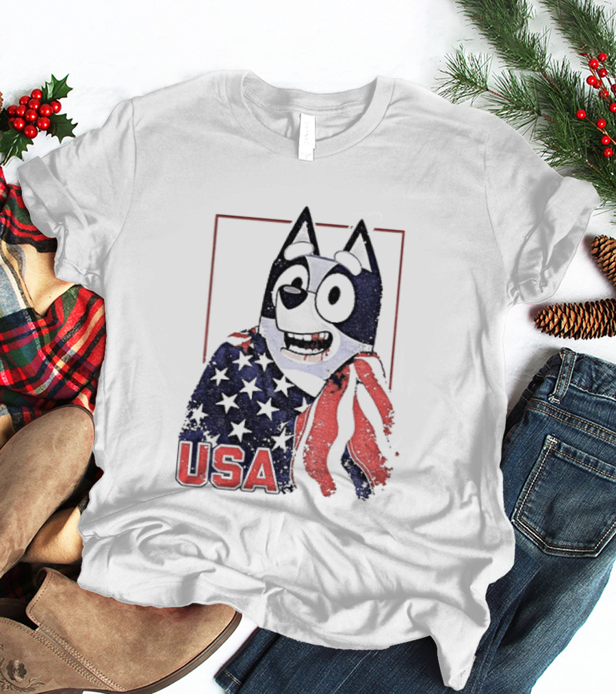 USA Bluey Hockey Jack Hughes Team Smile T-Shirt