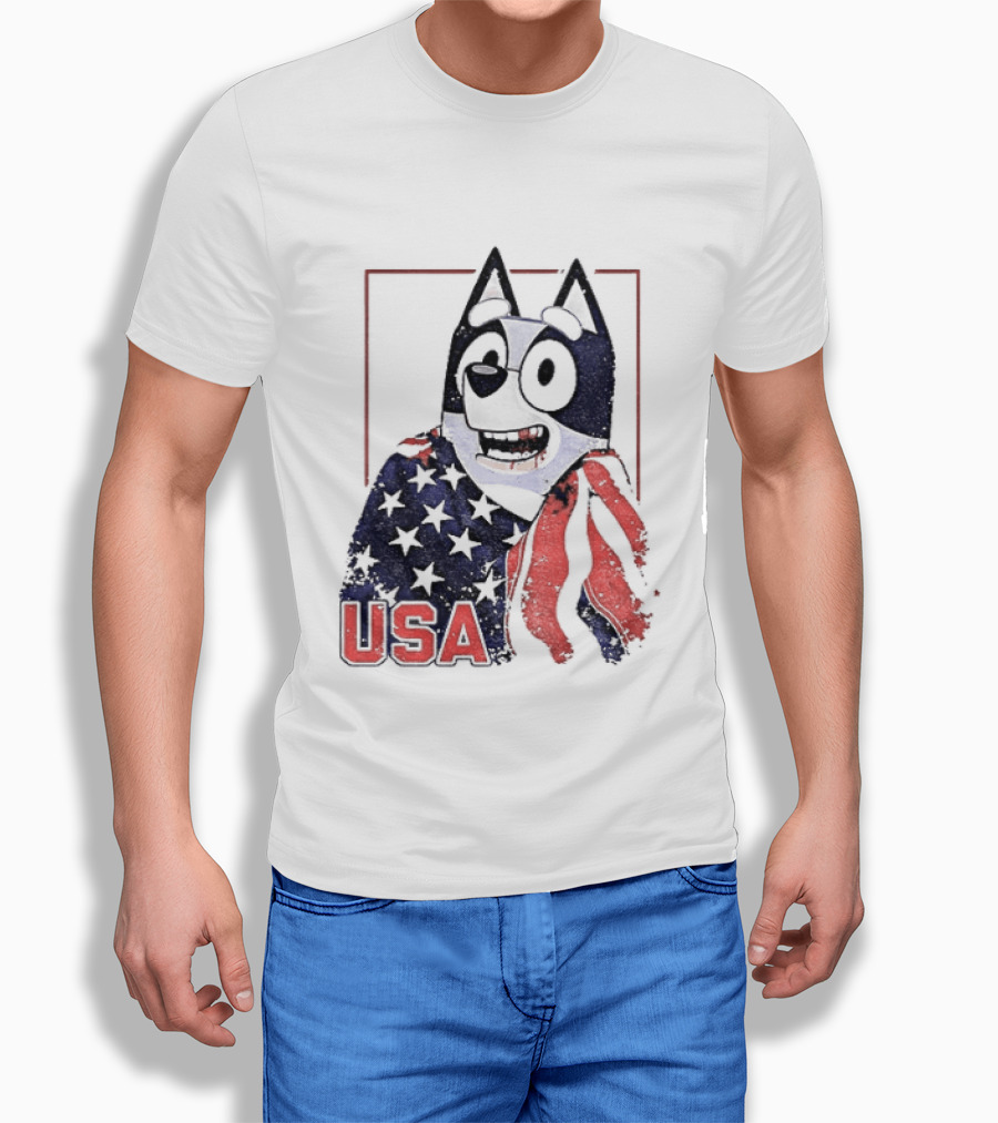 USA Bluey Hockey Jack Hughes Team Smile T-Shirt
