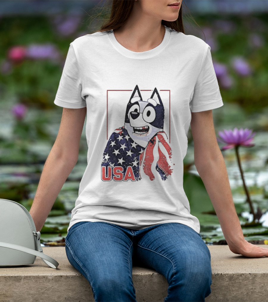 USA Bluey Hockey Jack Hughes Team Smile T-Shirt