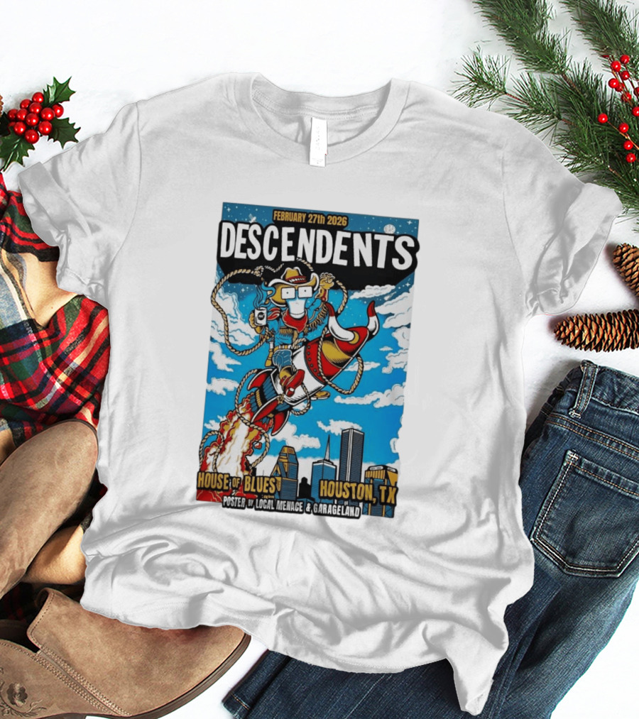 Descendents House Of Blues Houston TX February 27 2026 Rocket Cowboy T-Shirt