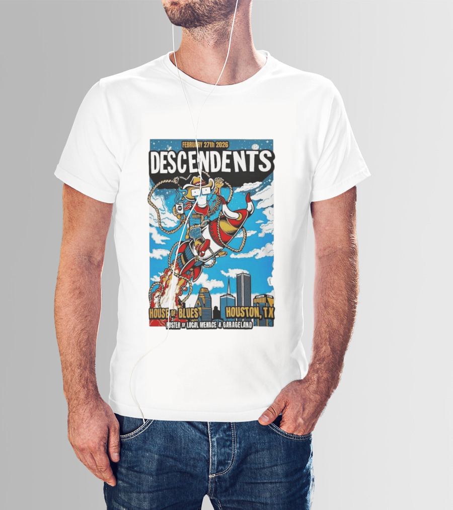 Descendents House Of Blues Houston TX February 27 2026 Rocket Cowboy T-Shirt