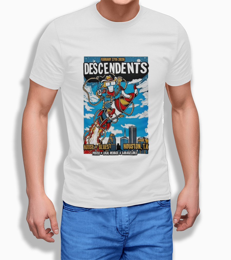 Descendents House Of Blues Houston TX February 27 2026 Rocket Cowboy T-Shirt