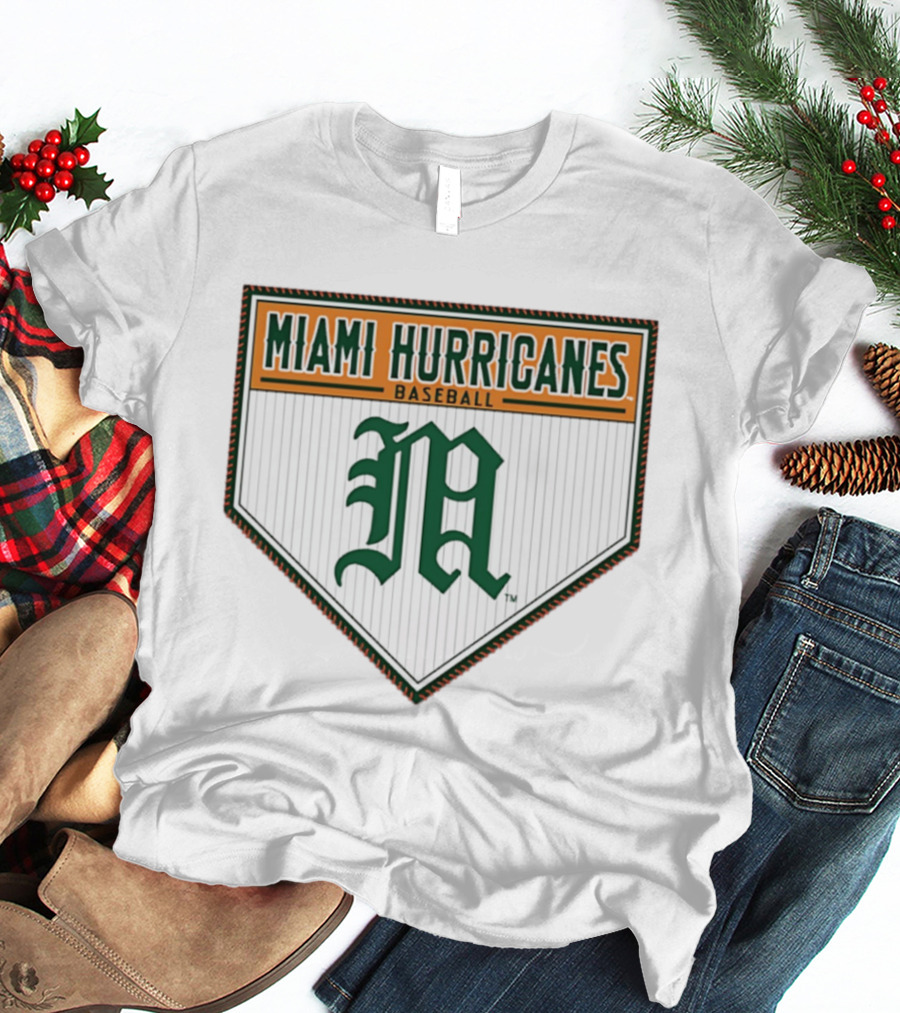 Miami Hurricanes Baseball M Home Plate T-Shirt