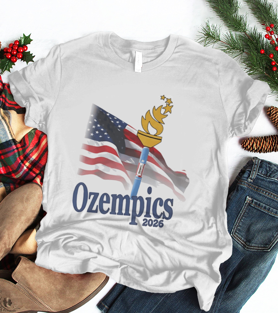 USA Flag Torch Ozempics 2026 Stars T-Shirt