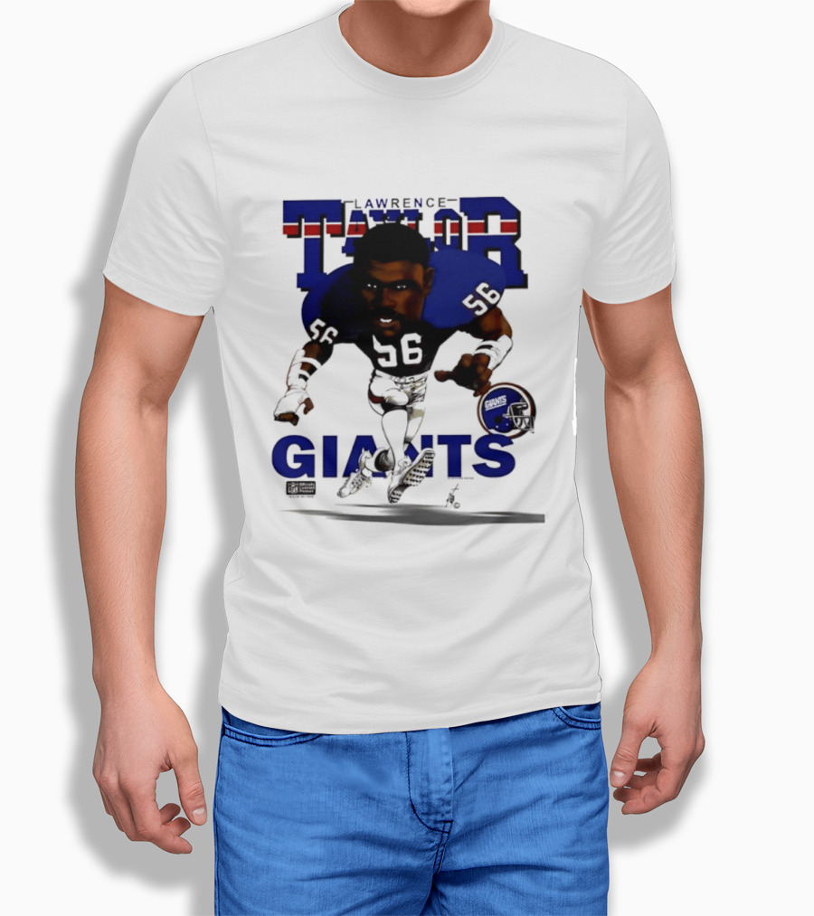 Lawrence Taylor Giants 56 New York 1987 Caricature T-Shirt