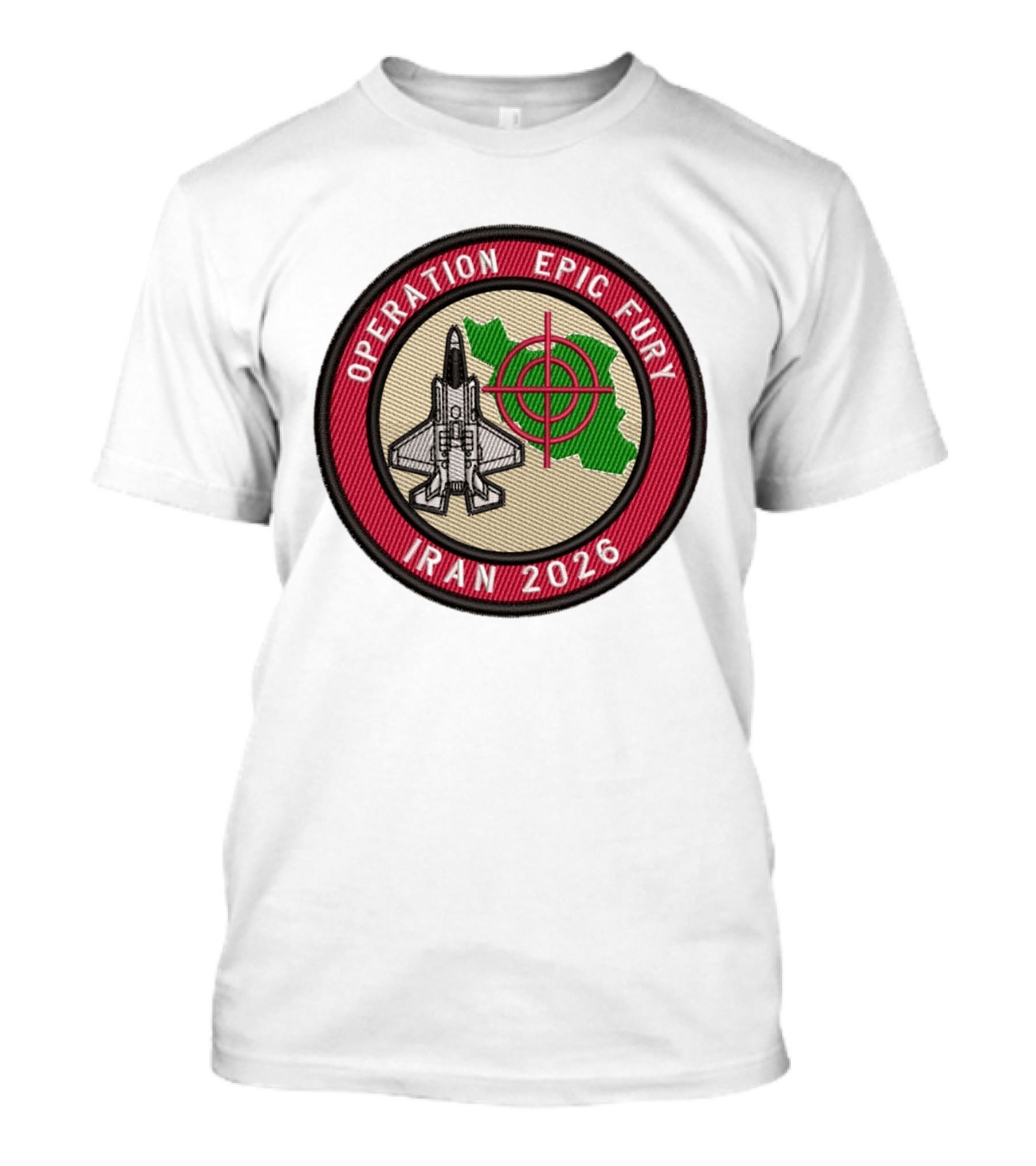 Operation Epic Fury Iran 2026 Fighter Jet Target Patch T-Shirt