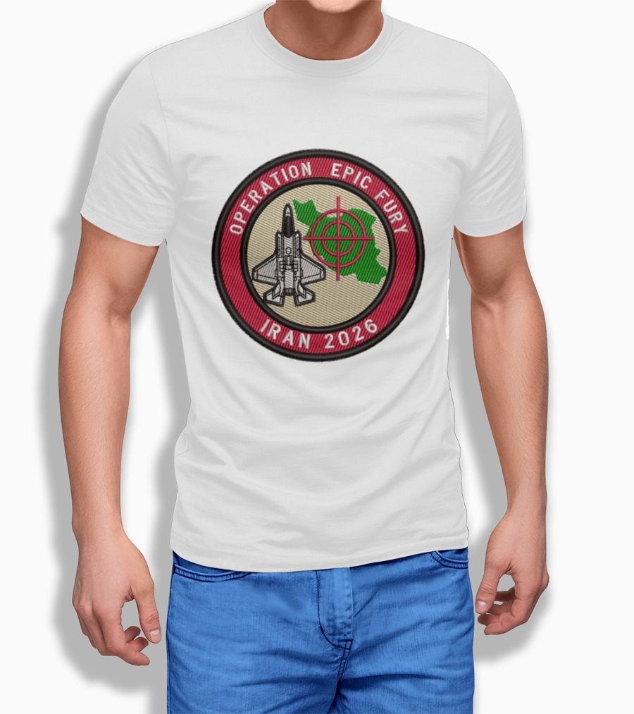 Operation Epic Fury Iran 2026 Fighter Jet Target Patch T-Shirt