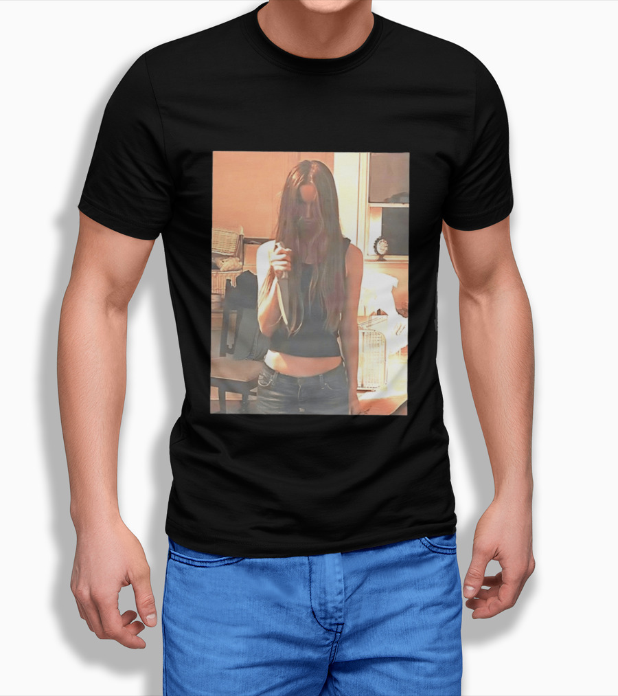 Long Hair Girl With Survival Knife In Room T-Shirt