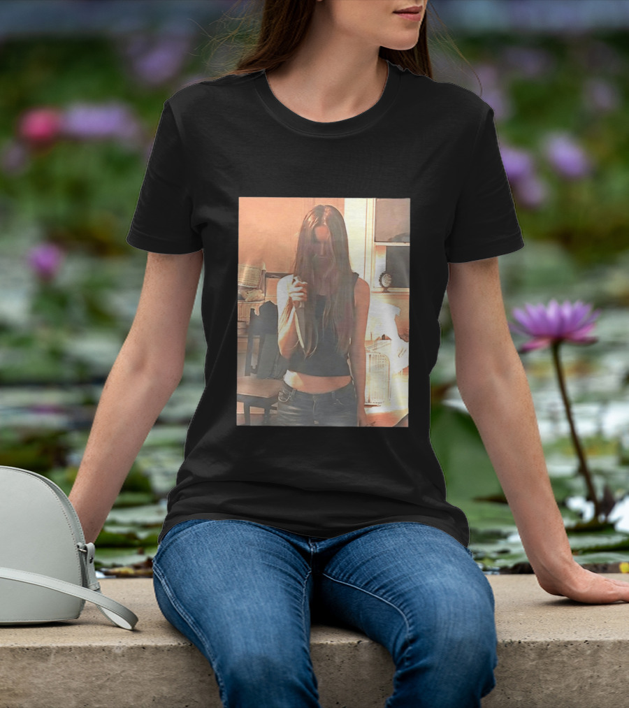 Long Hair Girl With Survival Knife In Room T-Shirt