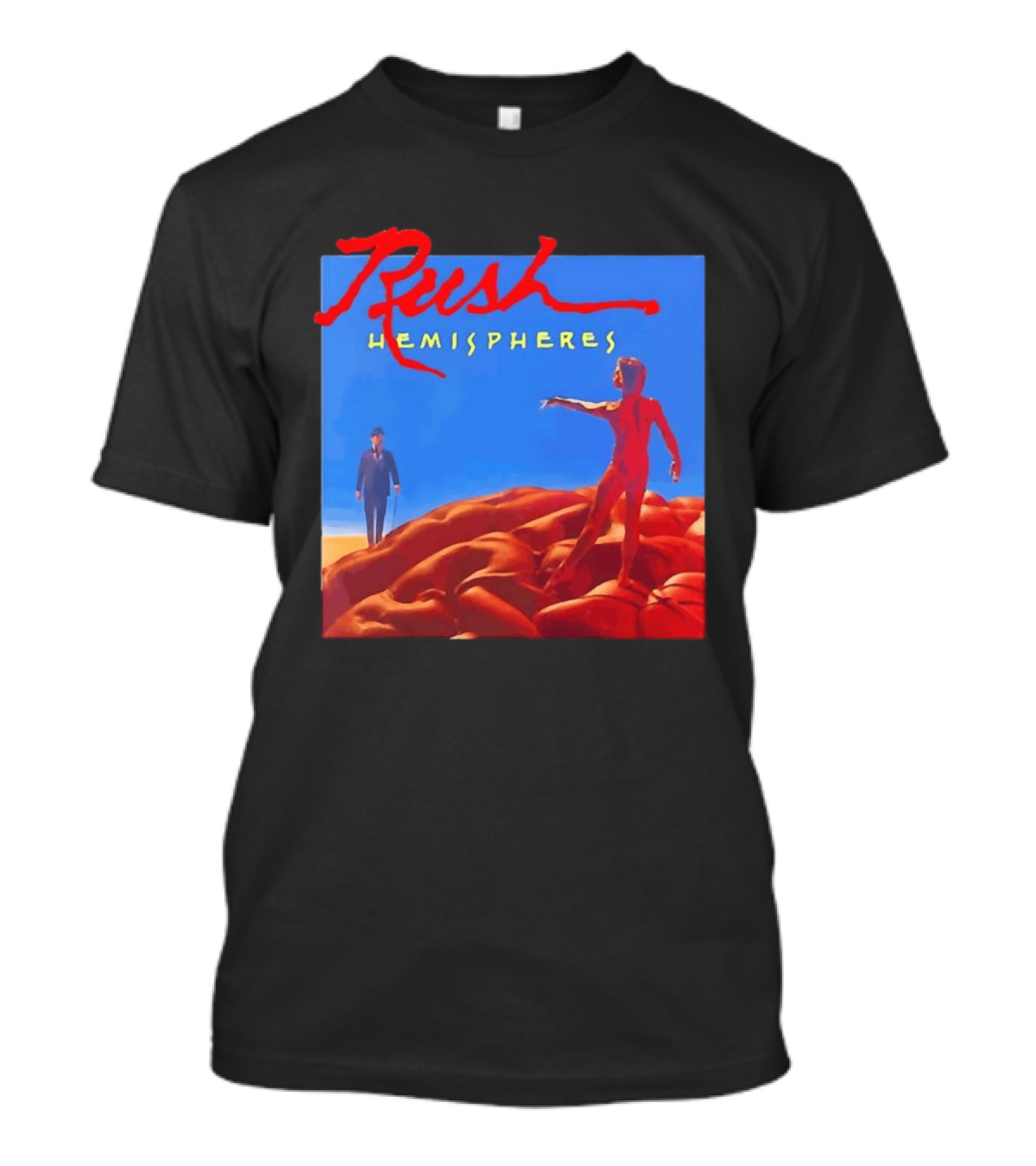 Rush Hemispheres Album Cover Artwork With Brain T-Shirt