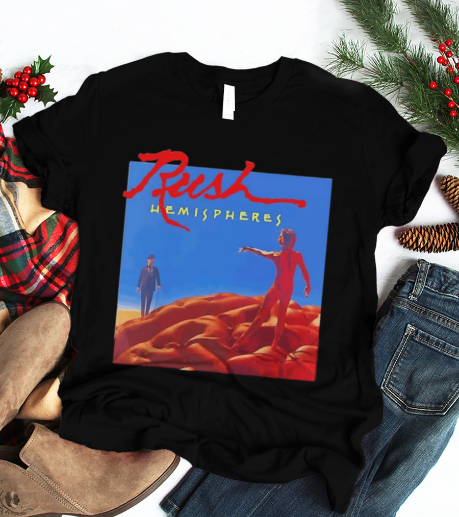 Rush Hemispheres Album Cover Artwork With Brain T-Shirt